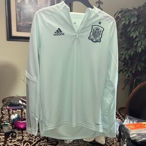 Adidas Light Green Spain Soccer Pullover
